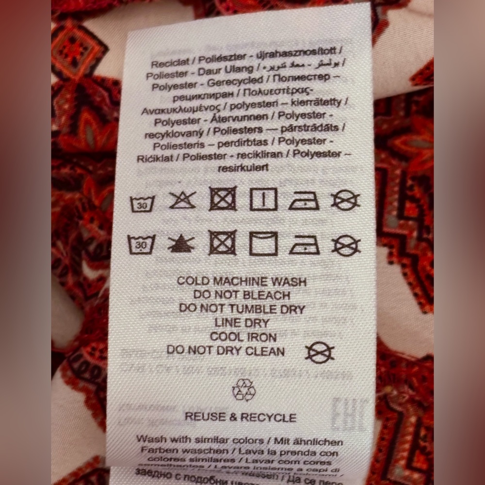 Vero Moda Red Moroccan Patterned Short Sleeve Dress - Picture 9 of 9